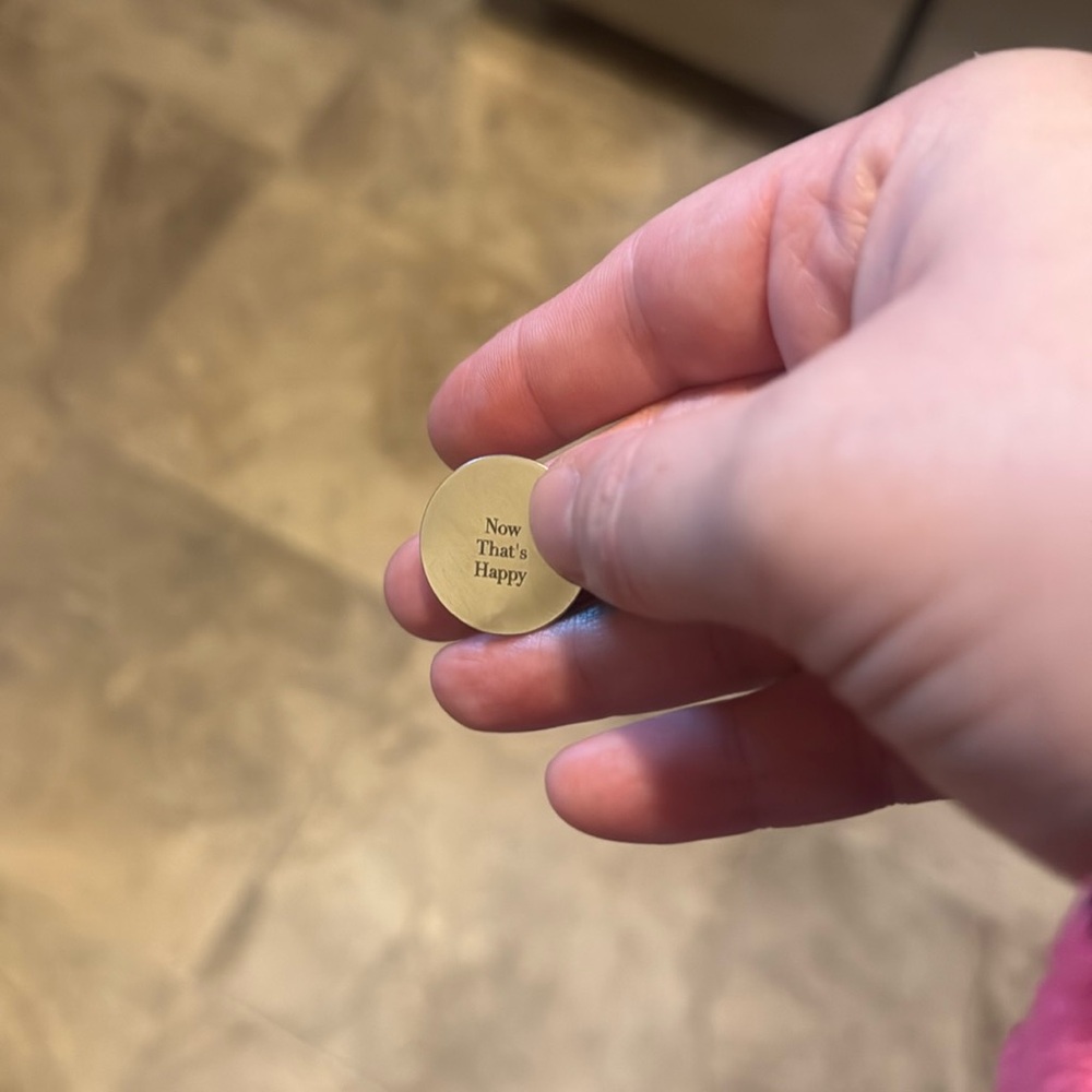 Origami Owl Silver personalized locket plate “now that’s happy” 😊